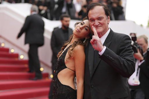 Daniella Pick, left, and Quentin Tarantino