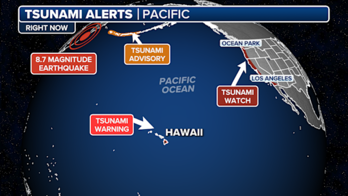 Tsunami Alert For Millions Across U.S. After 8.8 Quake Russia
