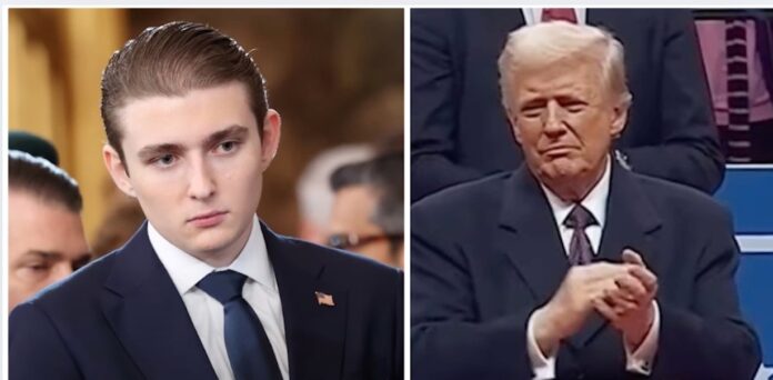 Sure! Here's the corrected version of your headline: **Barron Trump Missing at Dad’s Side: Where Is He?**